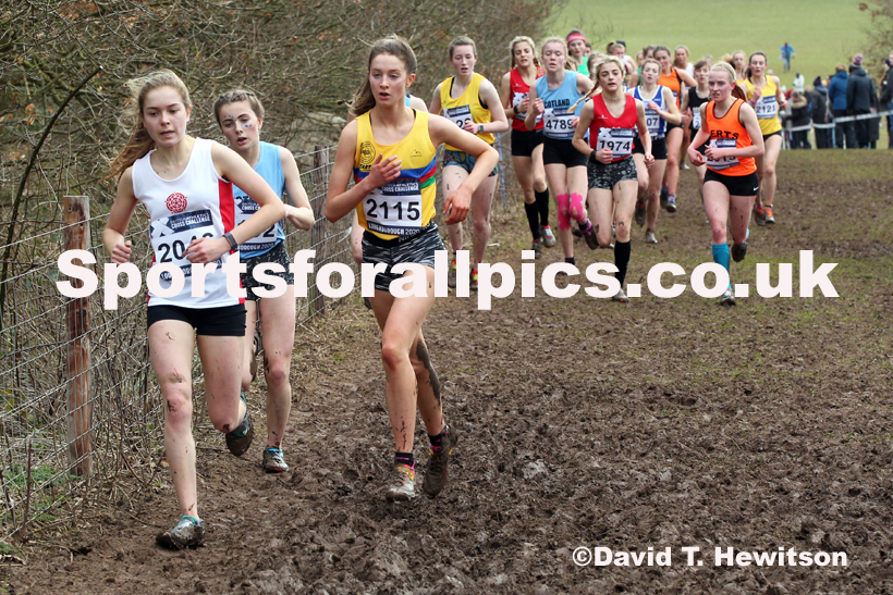 Womens under-17s, 2020 British Athletics Inter Counties Cross Country Champs., Prestwold Hall, Loughborough. Photo: David T. Hewitson/Sports for All Pics